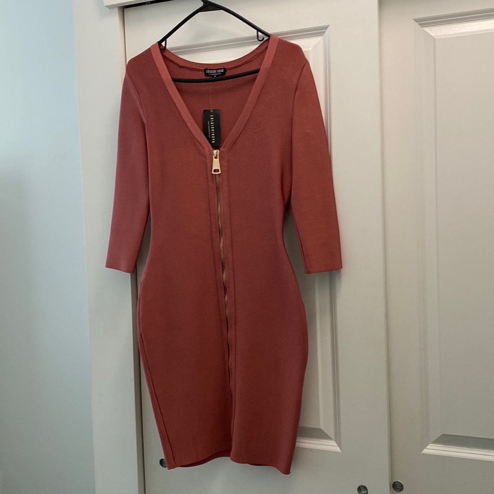 Pink body con dress new with tags!
